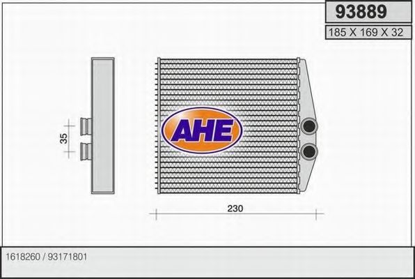 93889 AHE Heat Exchanger, interior heating