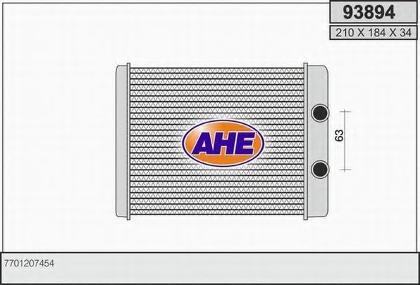 93894 AHE Отопление / вентиляция Теплообменник, отопление салона