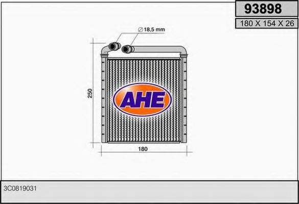 93898 AHE Heat Exchanger, interior heating