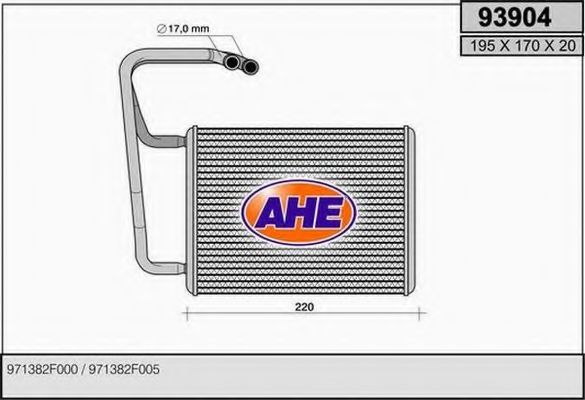 93904 AHE Heat Exchanger, interior heating