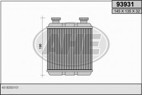 93931 AHE Heat Exchanger, interior heating