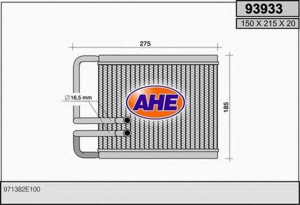93933 AHE Heat Exchanger, interior heating
