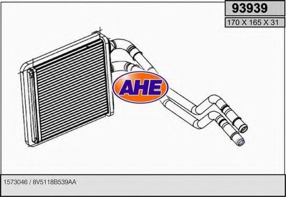 93939 AHE Heat Exchanger, interior heating
