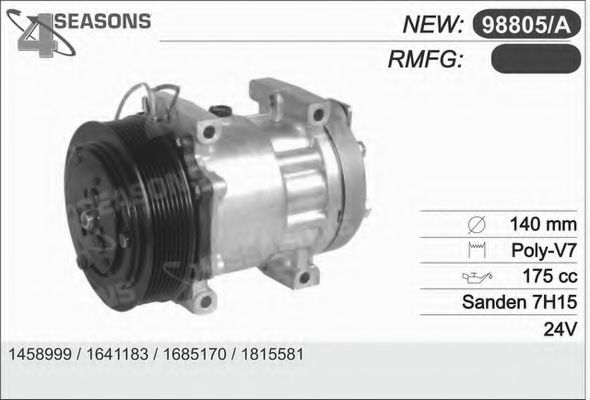 98805/A AHE Air Conditioning Compressor, air conditioning