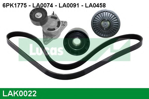 LAK0022 LUCAS+ENGINE+DRIVE Belt Drive V-Ribbed Belt Set