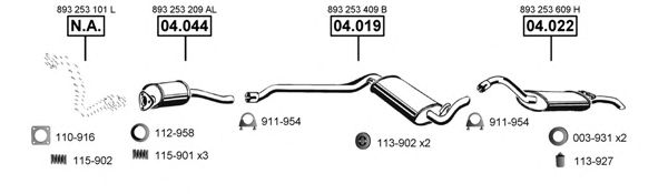 AU061100 ASMET Exhaust System Exhaust System