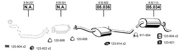 OP054105 ASMET Exhaust System Exhaust System