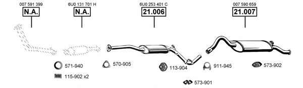 SK210755 ASMET Exhaust System Exhaust System