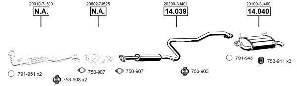 NI141485 ASMET Exhaust System Exhaust System