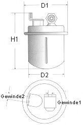 L214/606 CHAMPION Fuel filter