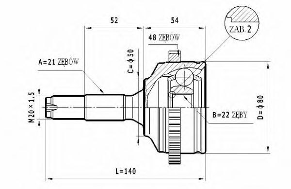 C.270 STATIM Joint Kit, drive shaft