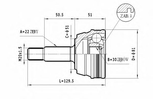 C.289 STATIM Joint Kit, drive shaft