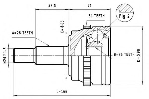 C.372 STATIM Joint Kit, drive shaft