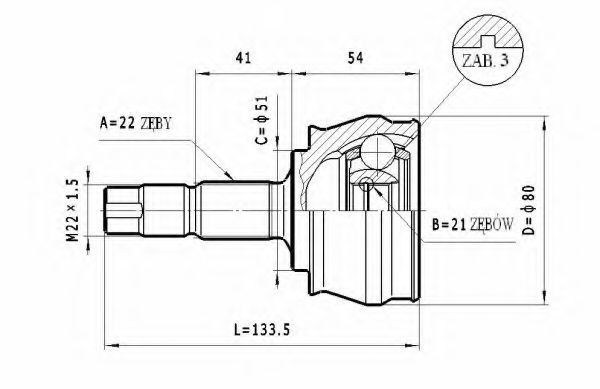 C.136 STATIM Joint Kit, drive shaft