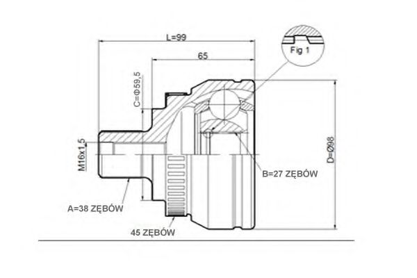 C.292 STATIM Joint Kit, drive shaft