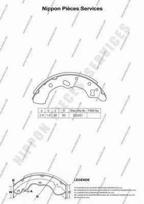 M350A17 NPS Brake System Brake Shoe Set