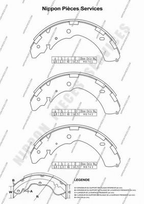M350I23 NPS Brake System Brake Shoe Set
