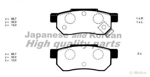 H025-09 ASHUKI Brake Pad Set, disc brake