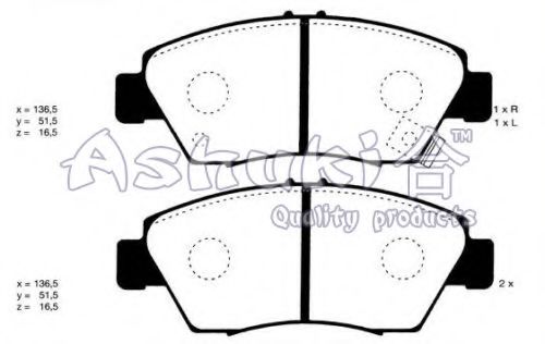 H025-35A ASHUKI Brake Pad Set, disc brake