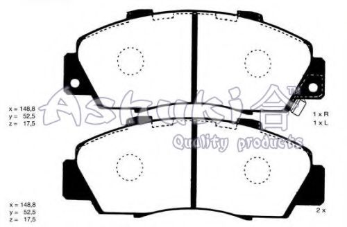 H025-42A ASHUKI Brake Pad Set, disc brake