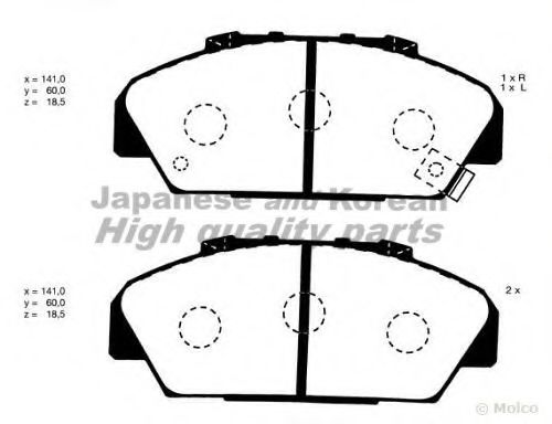 H025-55 ASHUKI Brake Pad Set, disc brake