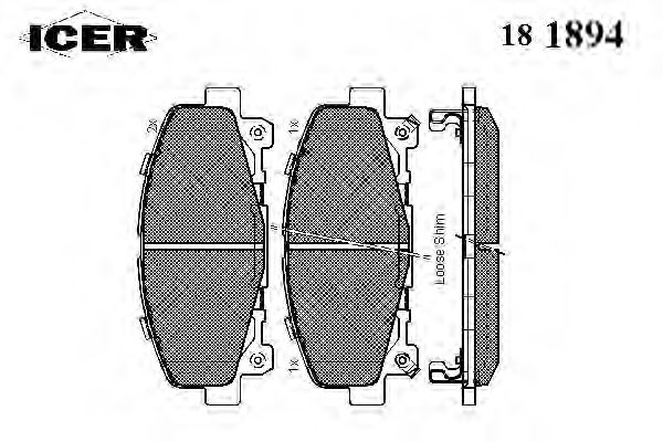H025-69 ASHUKI Комплект тормозных колодок, дисковый тормоз