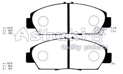 H026-12A ASHUKI Brake Pad Set, disc brake