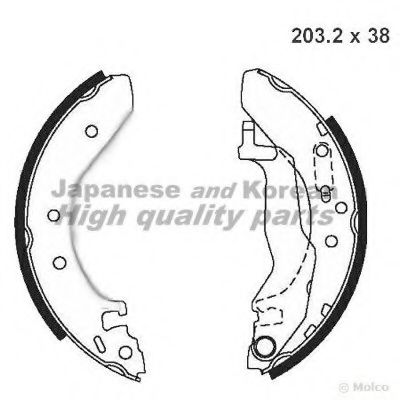 H046-05 ASHUKI Brake System Brake Shoe Set