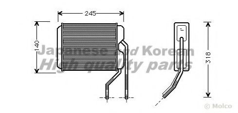 J214-03 ASHUKI Heat Exchanger, interior heating