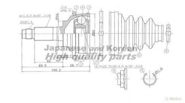 MA-4049 ASHUKI Joint Kit, drive shaft