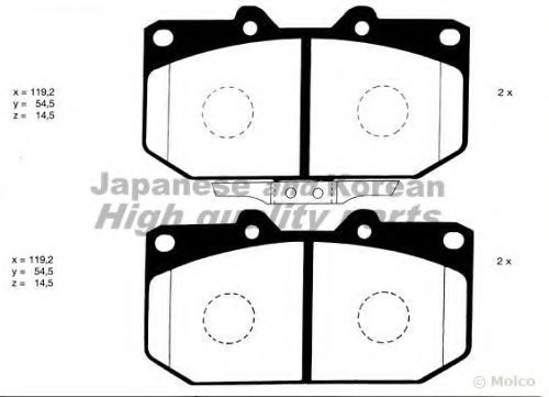N009-12 ASHUKI Brake System Brake Pad Set, disc brake
