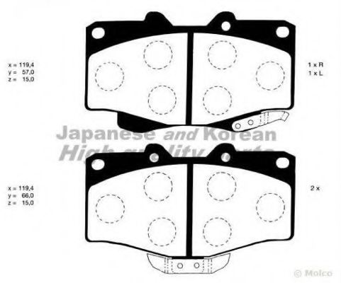 T112-50 ASHUKI Brake Pad Set, disc brake