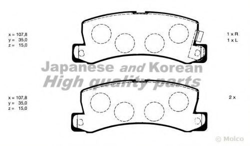 T114-25 ASHUKI Brake Pad Set, disc brake