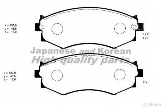 Y025-10 ASHUKI Brake Pad Set, disc brake