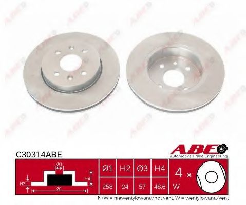 C30314ABE ABE Brake System Brake Disc