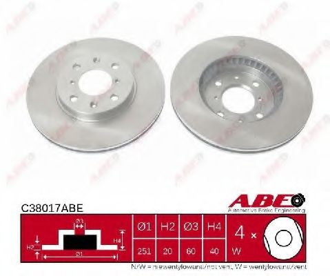 C38017ABE ABE Brake System Brake Disc