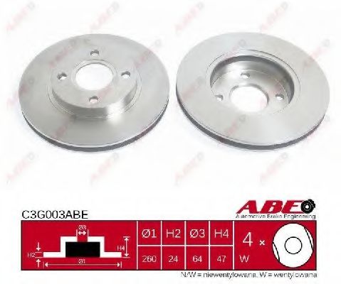 C3G003ABE ABE Brake System Brake Disc