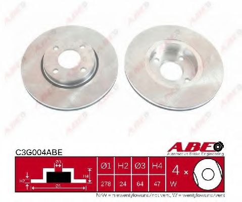 C3G004ABE ABE Brake System Brake Disc