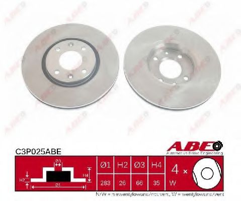 C3P025ABE ABE Brake System Brake Disc