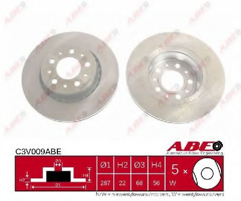 C3V009ABE ABE Brake System Brake Disc