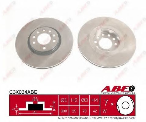 C3X034ABE ABE Brake System Brake Disc