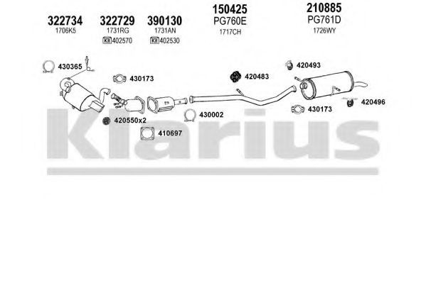631283E KLARIUS Exhaust System Exhaust System