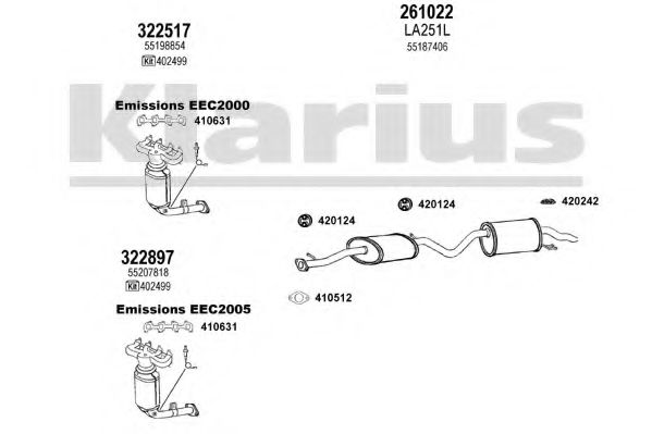 510262E KLARIUS Exhaust System Exhaust System