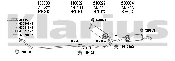 180235E KLARIUS Exhaust System Exhaust System