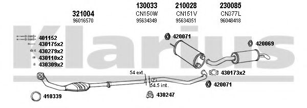 180359E KLARIUS Exhaust System Exhaust System