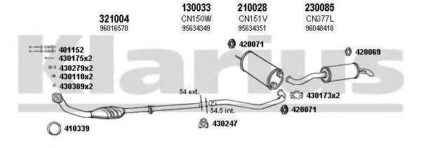 180362E KLARIUS Exhaust System