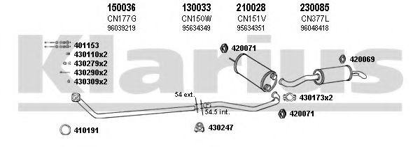 180368E KLARIUS Exhaust System Exhaust System