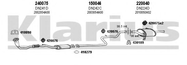 270165E KLARIUS Exhaust System Exhaust System