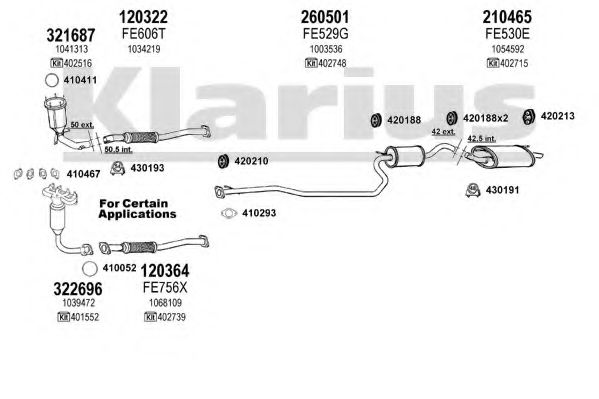 361125E KLARIUS Exhaust System