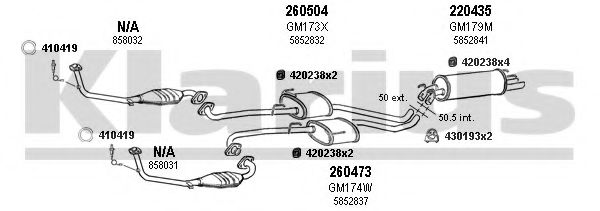 390665E KLARIUS Exhaust System Exhaust System
